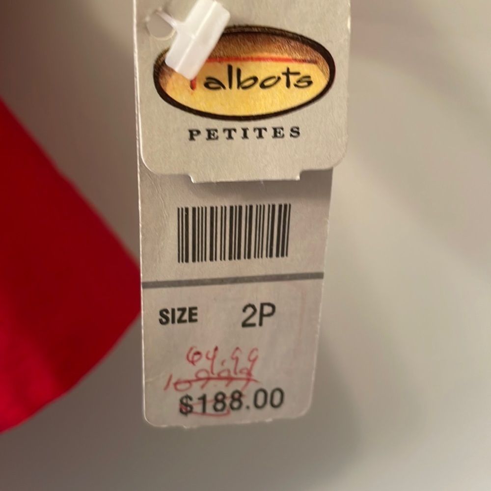 NWT Talbots Ruby Red Silk Jacket Elegant Cropped Cocktail Size 2 - Picture 7 of 9